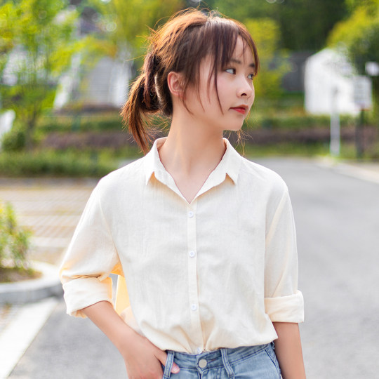 Loose casual pure cotton fabric fashionable slim shirt