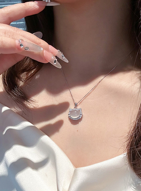 纯银女项链凯蒂猫轻奢小众