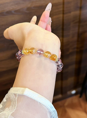 天然紫水晶手链女招财转运