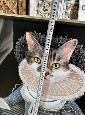 外贸样品欧式古典宫廷风猫咪贵妇肖像画家居装饰挂画咖啡店装饰