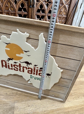 外贸样品澳洲地图Australia旅行主题木版画装饰挂牌墙面装饰画