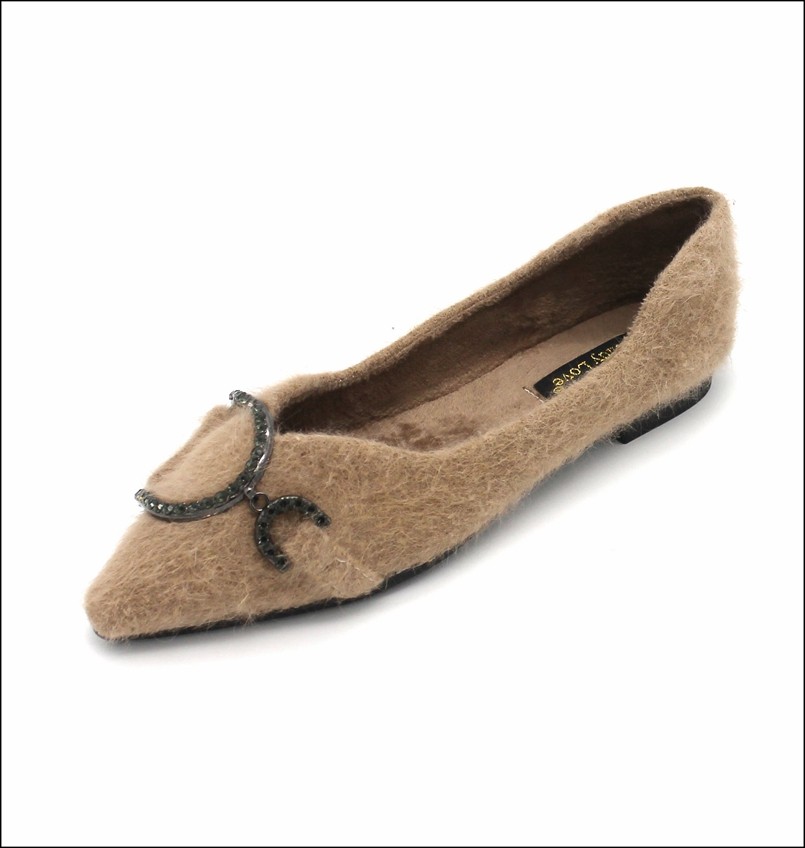 毛毛鞋女平底单鞋2025秋冬新款韩版加绒棉瓢鞋尖头浅口平跟豆豆鞋,淘宝优惠券,粉丝福利购,淘宝优惠卷