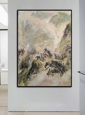 红军长征系列油画学校可自粘挂画