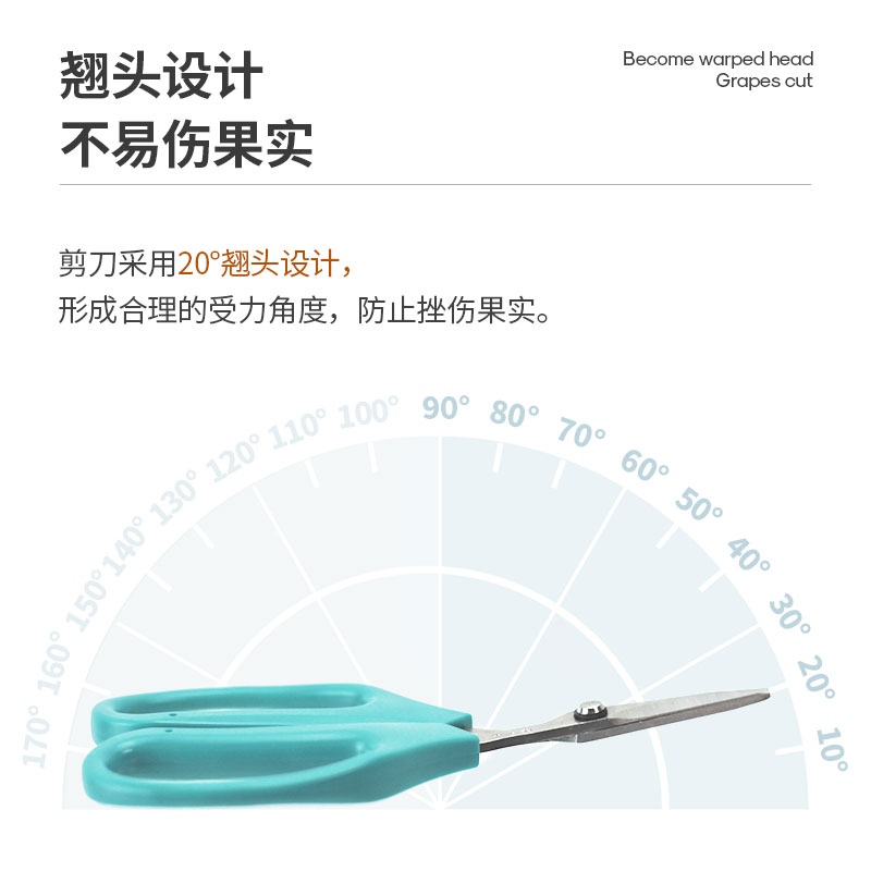 张小泉翘头葡萄剪蔬果剪修果修剪嫩枝园艺剪刀花椒水果采摘稀果剪 - 图2