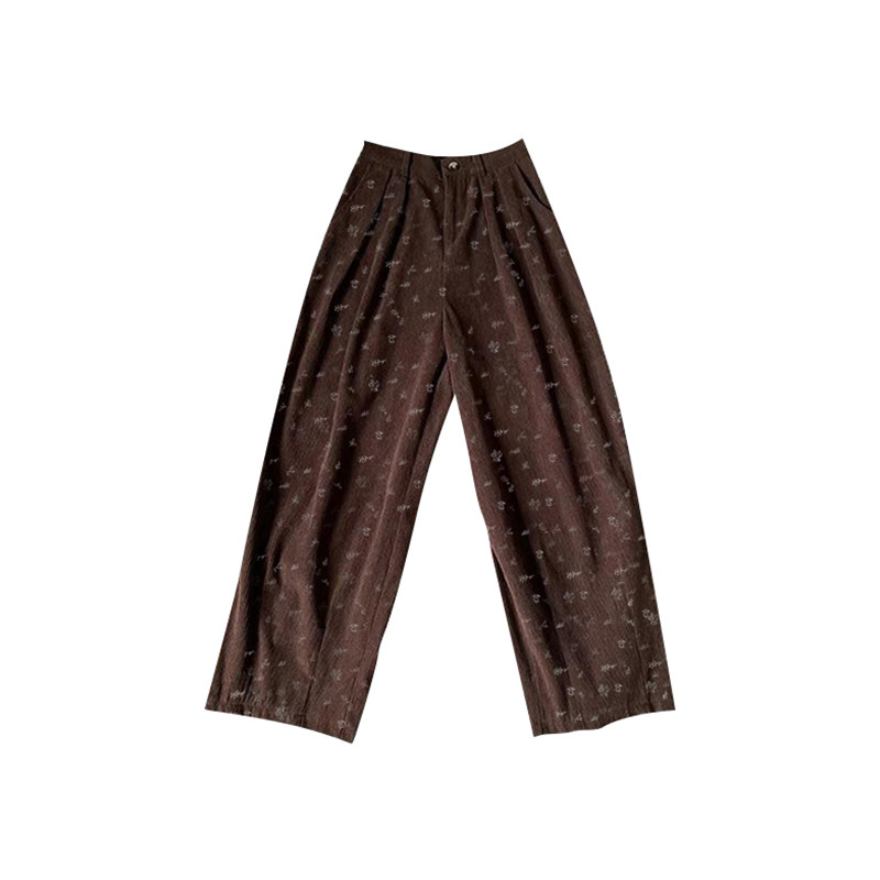 美拉德小个子碎花九分裤子女款大码胖mm显瘦休闲灯芯绒阔腿气球裤,淘宝优惠券,粉丝福利购,淘宝优惠卷