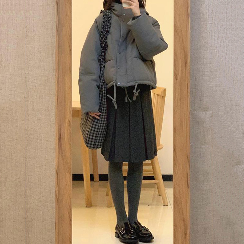 灰色格雷系重工压褶毛呢半身裙女冬季大码胖mm显瘦伯克利a字中裙,淘宝优惠券,粉丝福利购,淘宝优惠卷