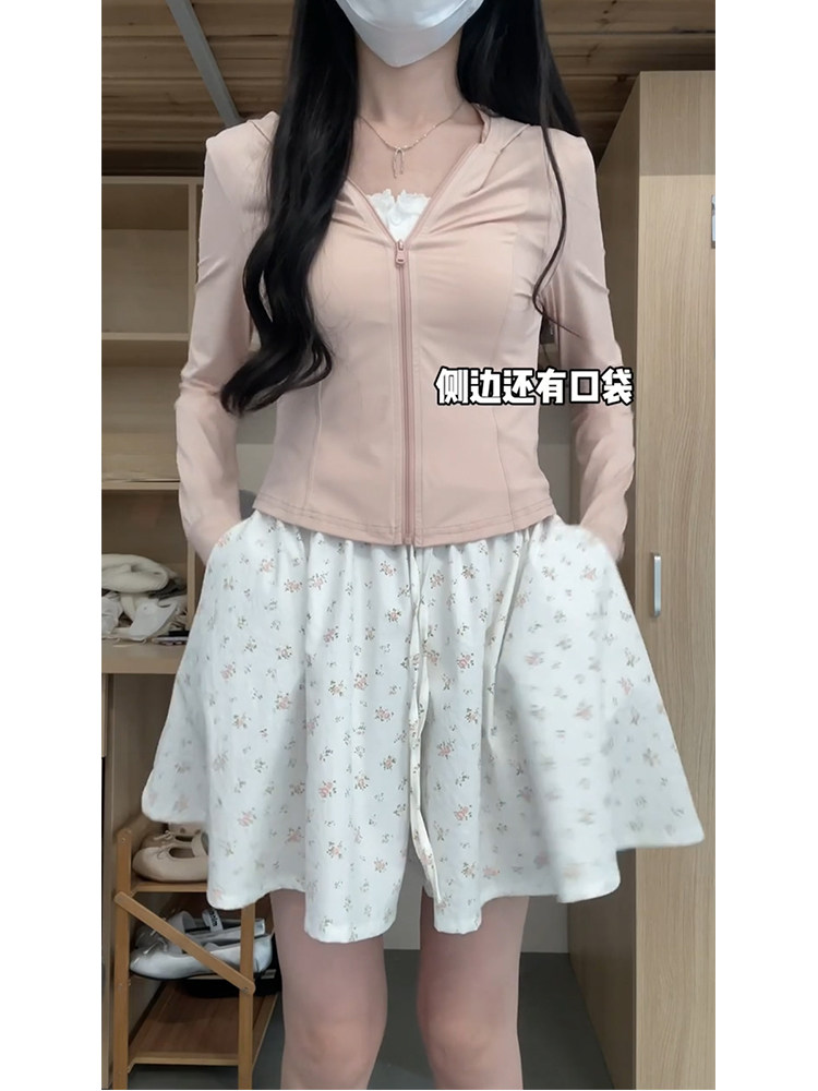 小个子白色碎花芭蕾风短裤裙女夏季大码胖mm显瘦垂感休闲半身裙裤,淘宝优惠券,粉丝福利购,淘宝优惠卷