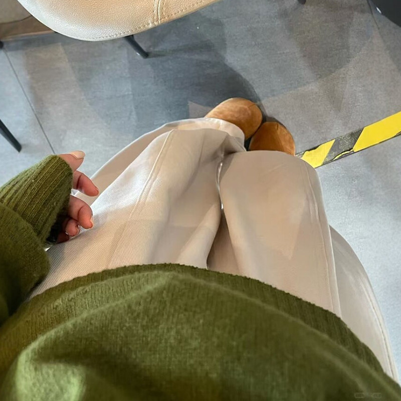 米杏色休闲裤宽松慵懒风女款大码运动阔腿松弛感今年流行超火裤子,淘宝优惠券,粉丝福利购,淘宝优惠卷