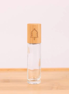 10ml透明竹盖滚珠瓶圣诞套装礼盒护手油空瓶子