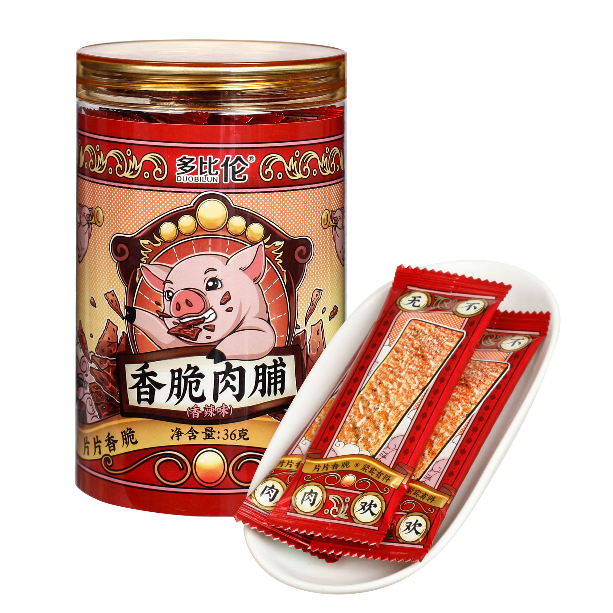闽之未香脆肉脯36g台湾风味薄脆果仁肉纸猪肉脯干罐装儿童零食品-图3