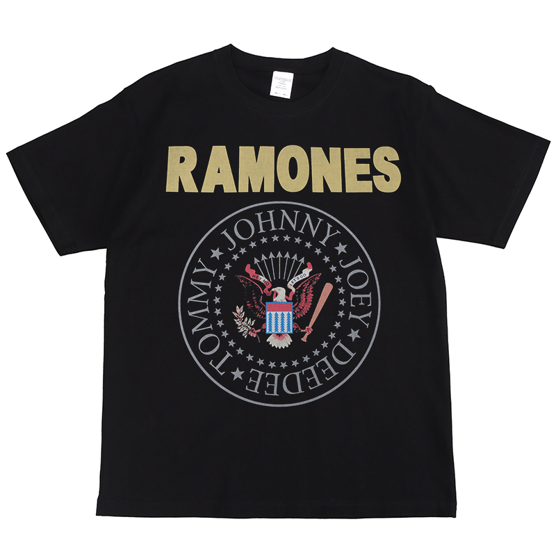 Ramones雷蒙斯朋克摇滚乐队数码印花美式街头嘻哈复古黑色短袖T恤 - 图0