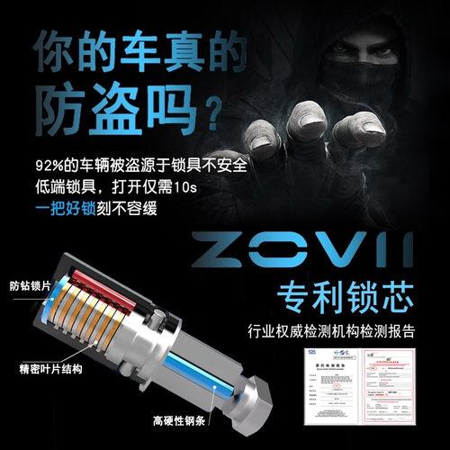 美国ZOVII ZV14摩托车碟刹锁机车防盗锁碟锁不锈钢碟盘锁抗剪防撬 - 图1