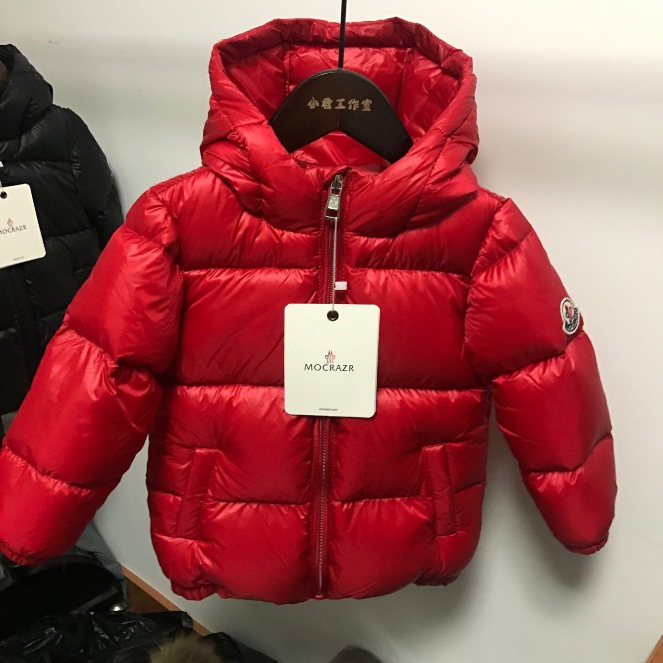 冬装M家儿童短款羽绒服男童女童加厚外套面包服童装羽绒服红色黑