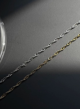 爆款手工制作水波链项链男设计感东莞钛钢高级感不掉色锁骨小众潮