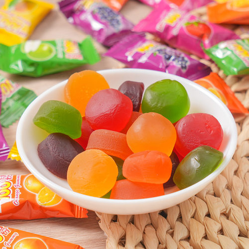 马来西亚一百份芒果味综合口味果汁软糖1000g儿童零食QQ橡皮糖果 - 图1