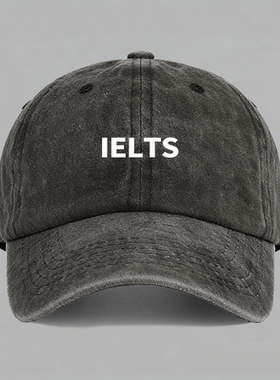 IELTS趣味英文雅思定制设计纯棉棒球帽子水洗鸭舌帽软顶男女