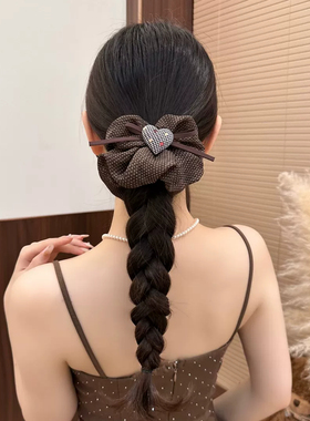 韩系甜美波点蝴蝶结发圈高级感爱心发绳高弹力扎马尾丸子头绳头饰