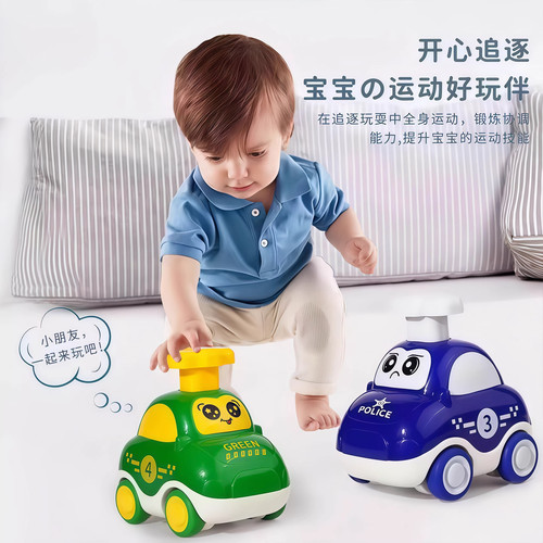 儿童玩具车按压小汽车男孩惯性汽车回力宝宝益智玩具女孩消防车 - 图2