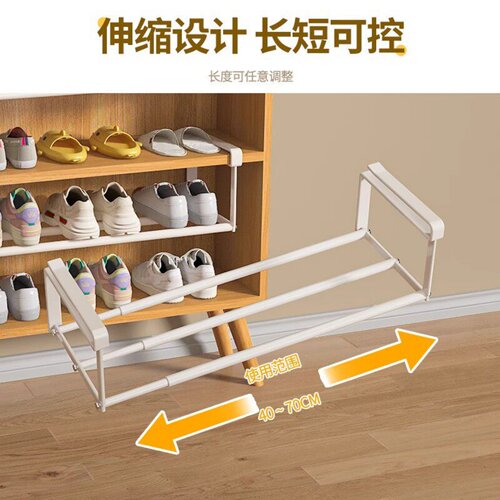 鞋架家用可伸缩鞋柜分层隔板鞋托下挂式悬挂拖鞋置物架省空间神器 - 图2