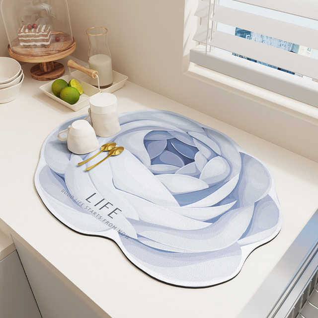 Light luxury drain mat kitchen countertop absorbent mat Diatom mud