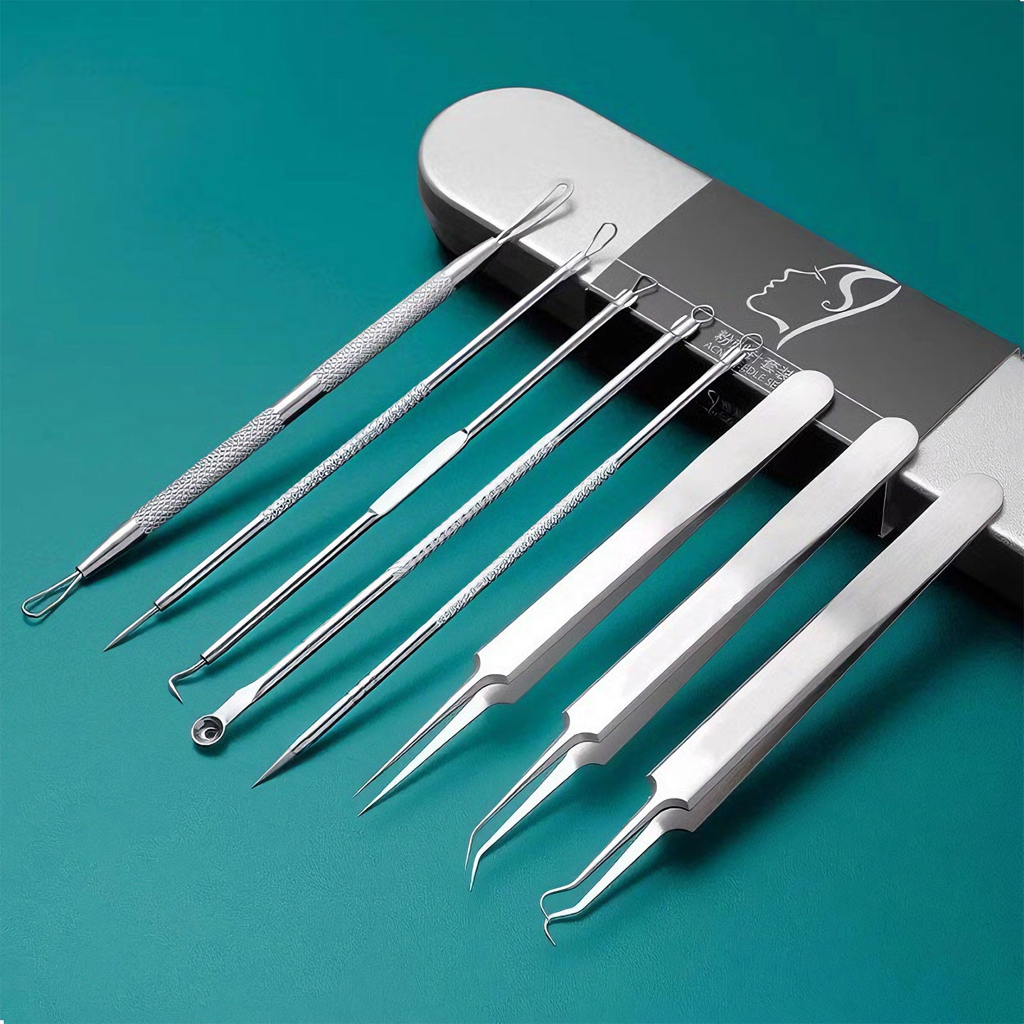 超尖细胞夹粉刺针套装工具去黑头夹镊子夹神器美容院痘痘粉刺夹子,淘宝优惠券,粉丝福利购,淘宝优惠卷