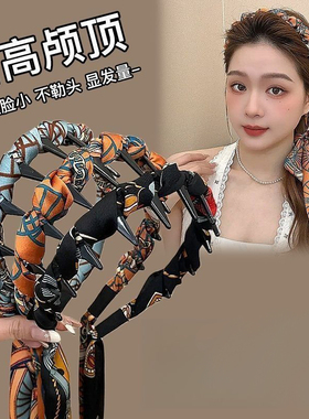 复古宫廷风碎花带齿飘带发箍