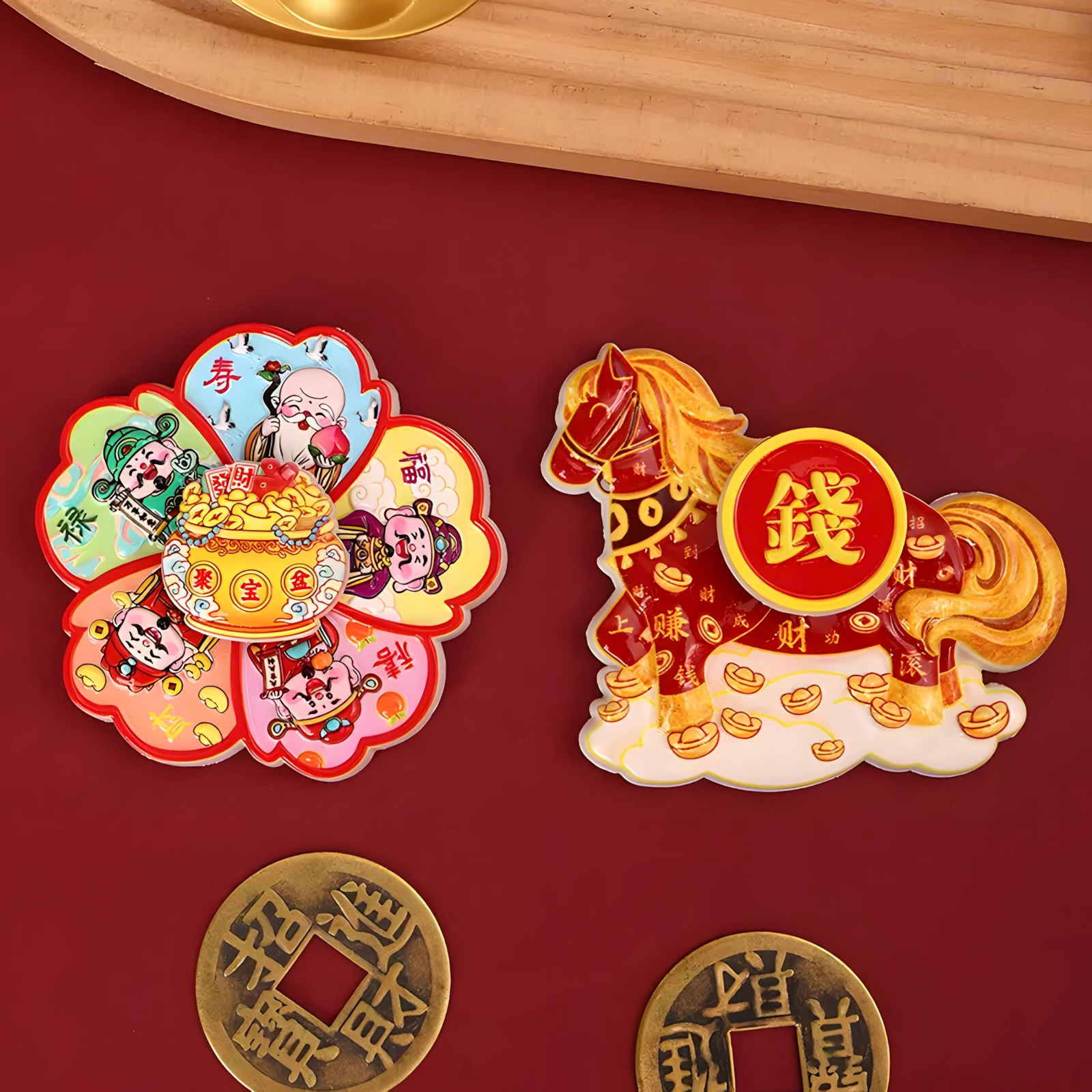 马上转钱磁吸冰箱贴 卡通可爱旋转冰箱贴招财纳福治愈装饰贴,淘宝优惠券,粉丝福利购,淘宝优惠卷