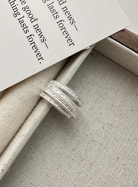 多层戒指小众夏尼925纯银韩版