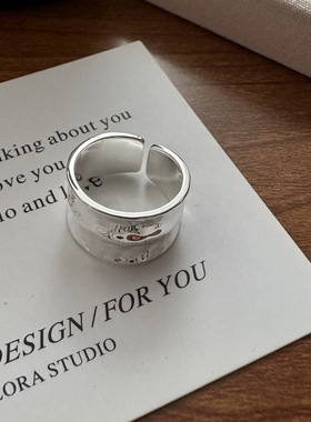 重工宽面肌理感夏尼S925纯银韩版