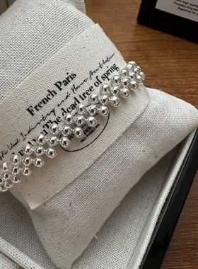 手工编织手链925银节日韩版