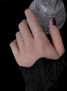 高保色满天星戒指女ins软链