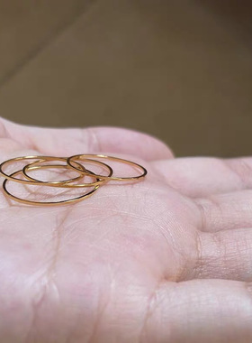 钛钢不掉色极细素圈戒指