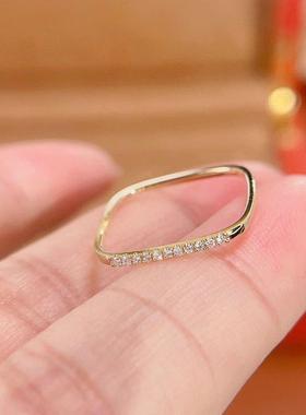 高保色方形皓石戒指女ins冷淡风