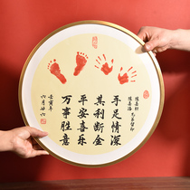 Customize your hand foot love Deep baby age full of hand footprints 100 days to remember brothers and sisters baby hands and feet printed mementos