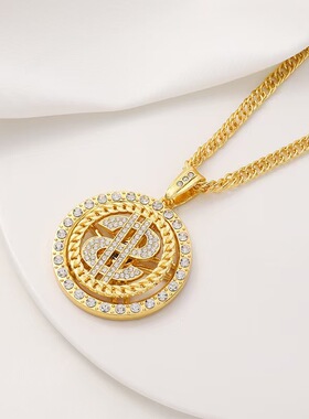 嘻哈美金符号项链大吊坠男女挂件