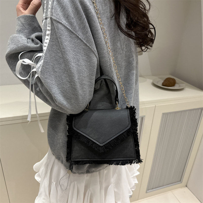 牛仔布流苏包女2025新款小众复古高级感链条单肩包时尚手提斜挎包,淘宝优惠券,粉丝福利购,淘宝优惠卷