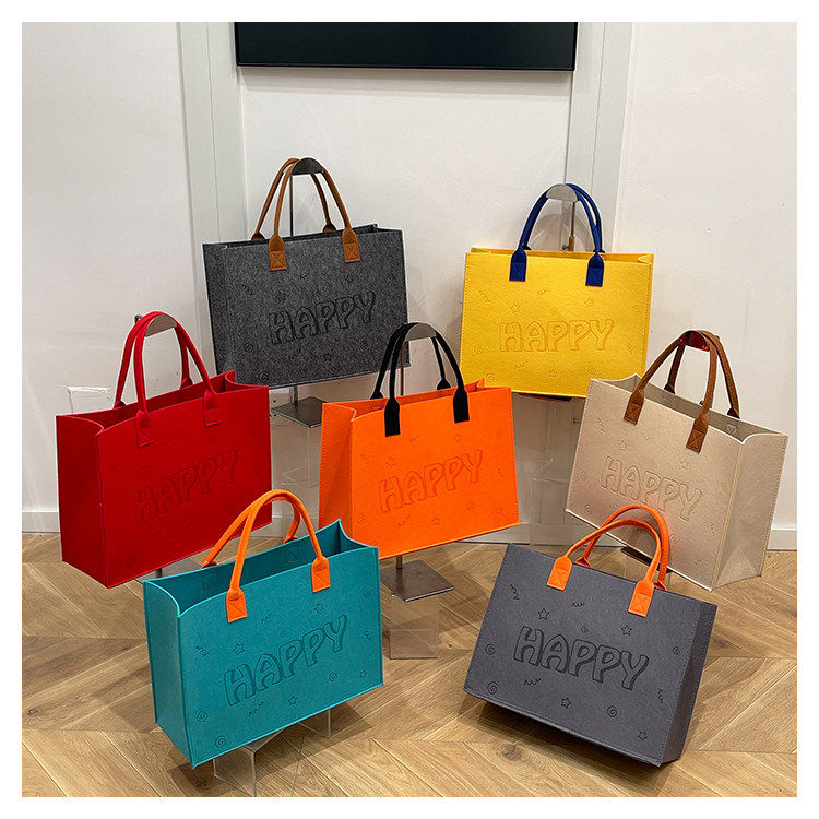 毛毡包手提袋定制logo大容量购物袋托特包伴手礼广告袋企业宣传袋,淘宝优惠券,粉丝福利购,淘宝优惠卷