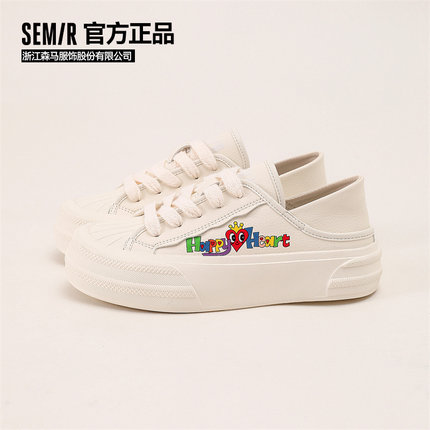 Semir旗舰店女鞋帆布鞋春季新款透气德训鞋厚底休闲板鞋雪地靴