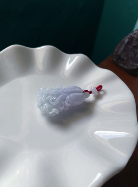 天然翡翠A货招财浅紫粉厚大白菜遇百生财珠串绳吊坠包包车挂件坠