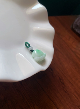 天然a货翡翠飘绿招财纳福小猫爪提溜小吊坠手机挂件玉坠编绳配饰