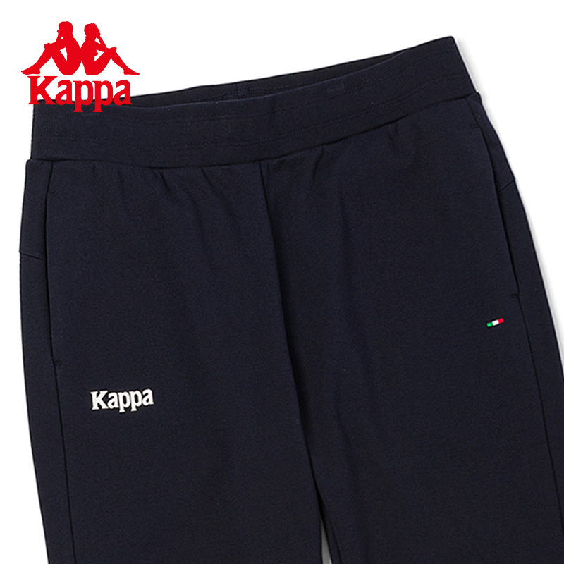 Kappa卡帕运动裤新款女黑色加绒长裤休闲锥形裤小脚卫裤K0C82AK07 - 图1
