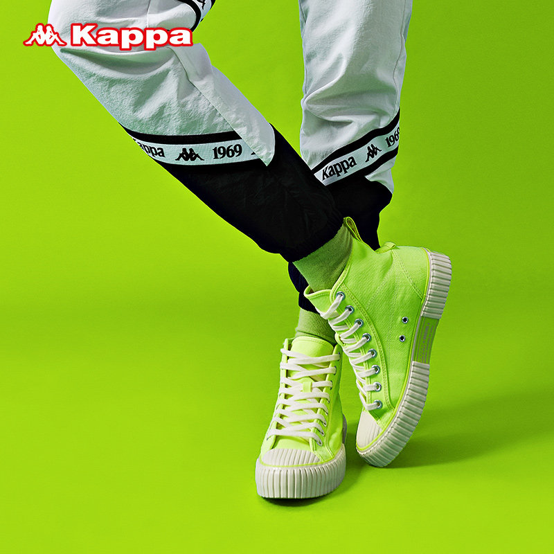 kappa情侣男女串标高帮休闲板鞋 Kappa帆布鞋