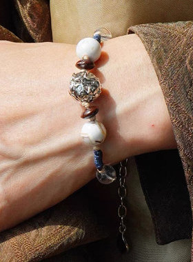 董洁同款溯型编绳项链手链套装女