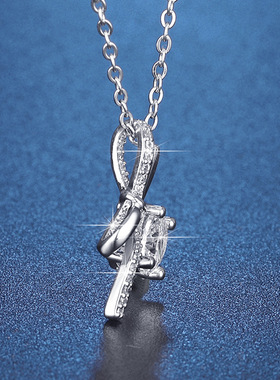 星光闪钻蝴蝶结项链女2025新款女轻奢高级感钛钢不掉色锁骨链批发