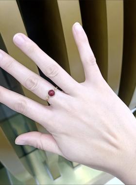 女朱砂小众不褪色戒指本命年