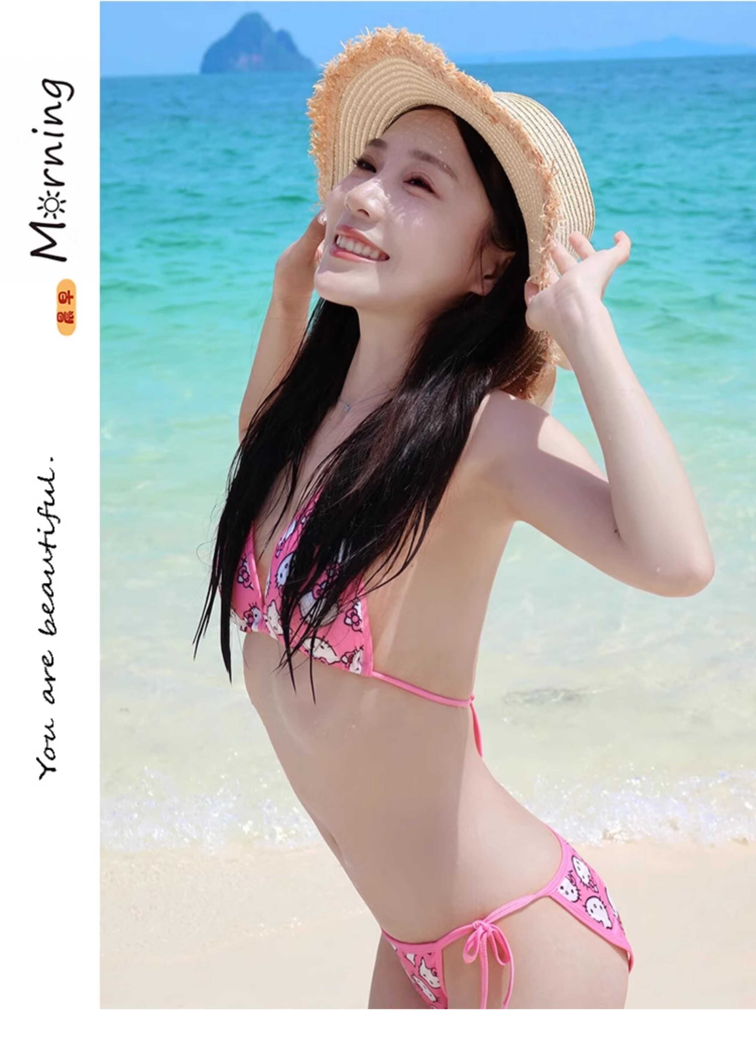 现货宝石甜心blackpink设计感三点式带胸垫辣妹少女性感比基尼女 - 图1