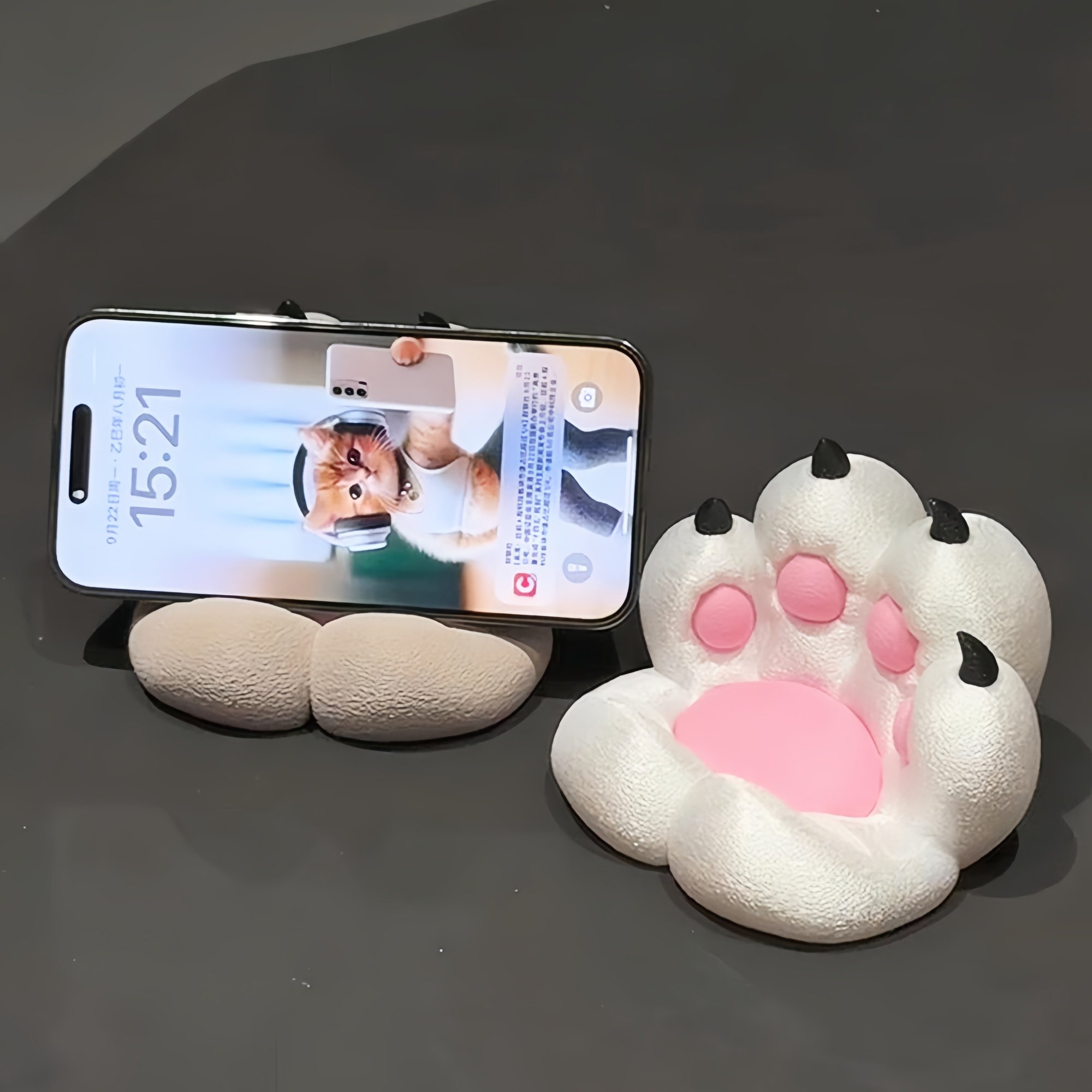 创意猫爪手机支架桌面小摆件床头多功能宿舍学生用上班族追剧神器,淘宝优惠券,粉丝福利购,淘宝优惠卷
