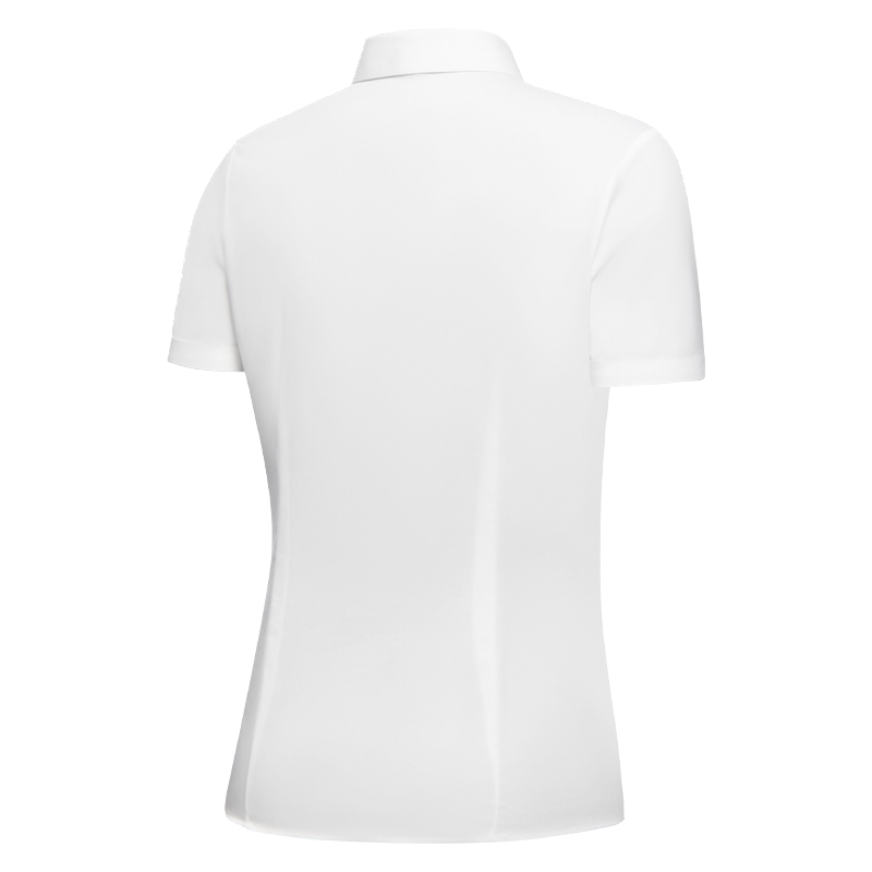 安踏国服衬衫女士商务休闲短袖POLO衫队运动装备夏季白色衬衣团购-图0