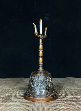 黄铜八仙铃太极八卦三清铃乾坎艮震巽离坤兑古青铜铃铛铜摇铃法器