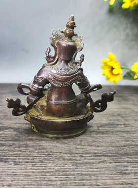 古玩杂项收藏仿古大清乾隆年制黄财神铜像家居装饰品工艺品摆件